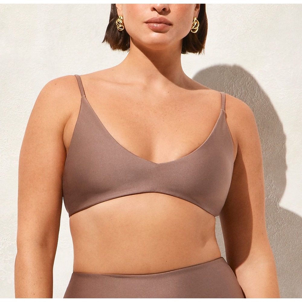 J. Crew Lana Bikini Top Womens XS Smoky Willow Wood Classic Sculpt V-Neck Beach